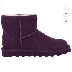 BearPaw Alyssa Purple Suede Fur Lined Bootie Sz 7